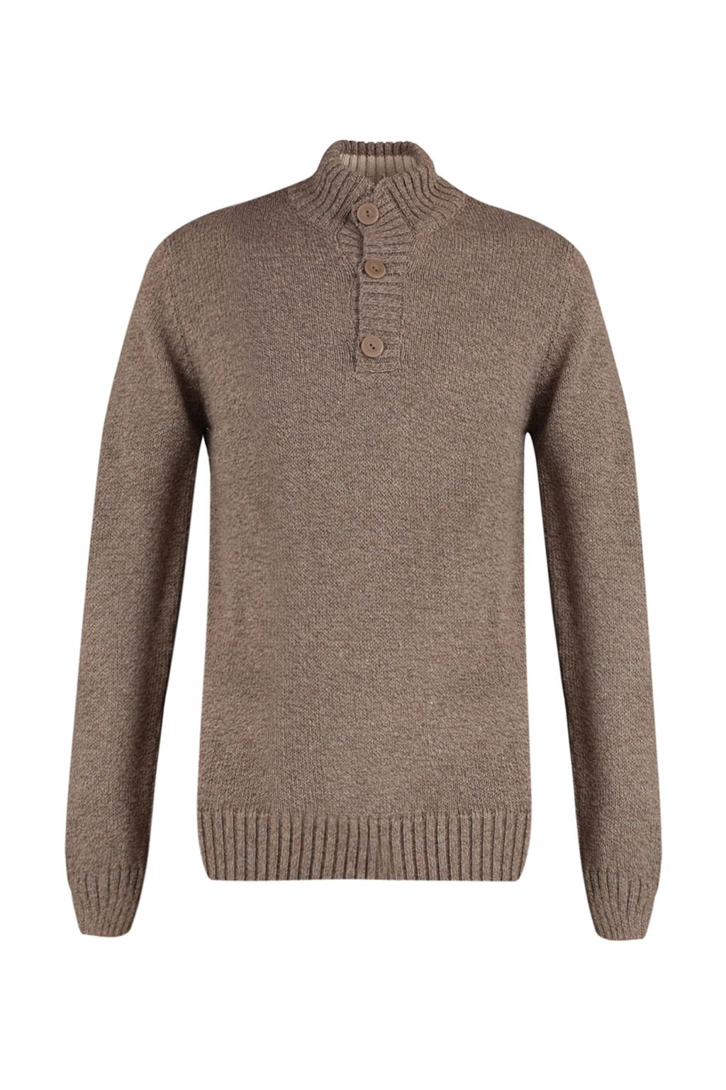 TRENDYOL MAN Vizon Casual Slim Fit Yunlu Yar?m Bal?kc? Dugmeli Triko Kazak TMNAW21KZ0394 - Trendyolmilla фото 14