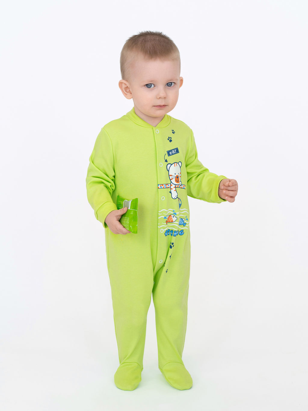 Комбинезон ясельный салатовый рыбак