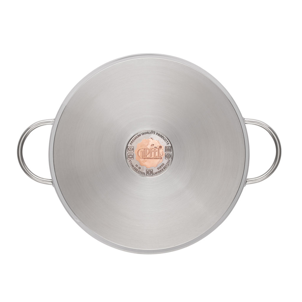 1296 GIPFEL Кастрюля SIGNO 32x13см/9,6 л со стеклянной крышкой, c капсульным дном. Материал: нерж. сталь 18/10. Толщина: 0,8мм