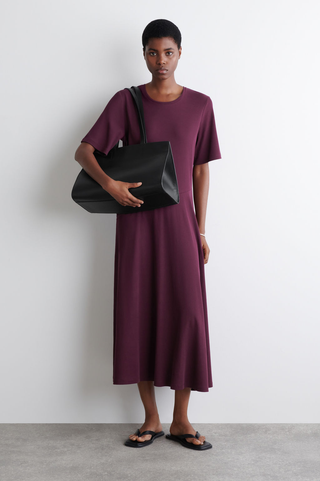 VESTIDO MIDI DE ALGOD?N DRAPEADO