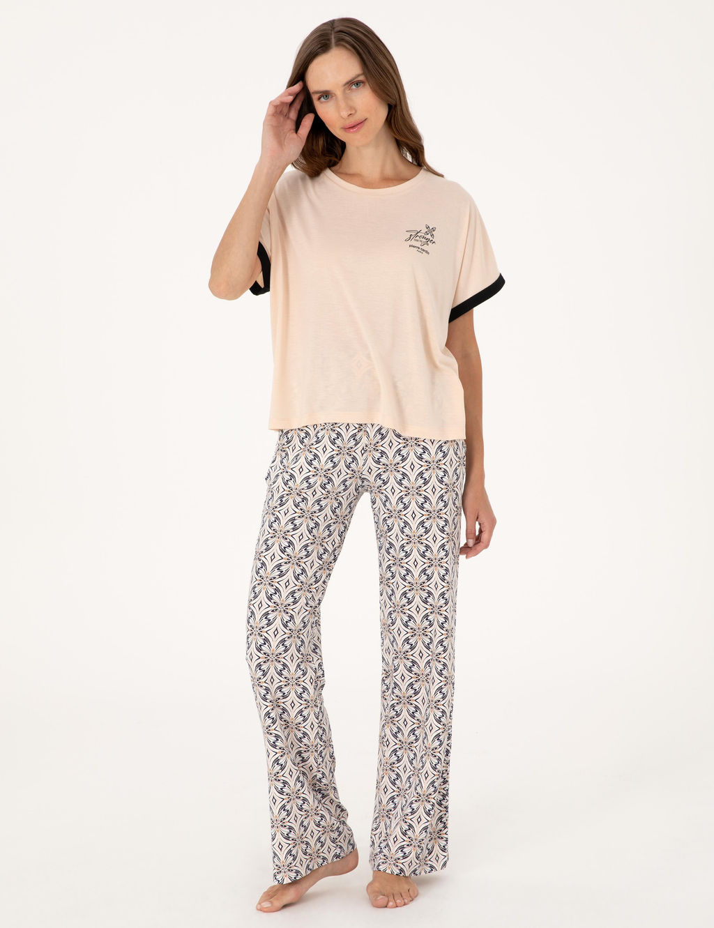 Bej K_sakollu Pijama Tak_m_