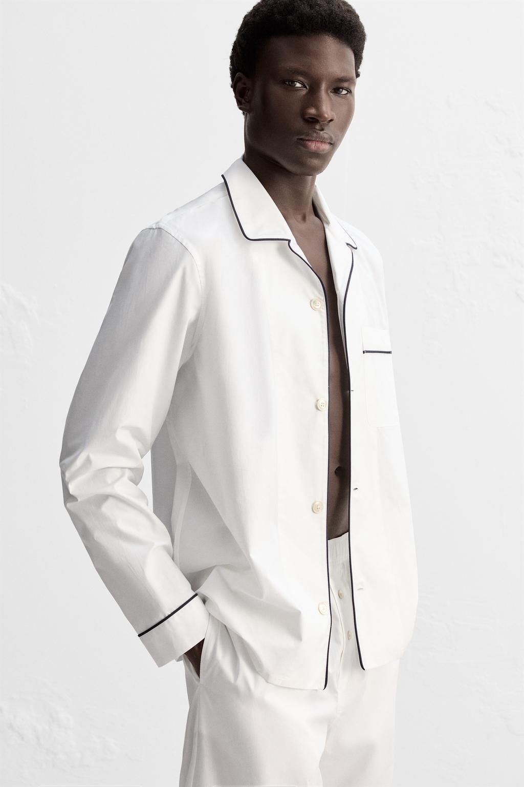 CONTRAST PYJAMA SHIRT - Zara фото 5