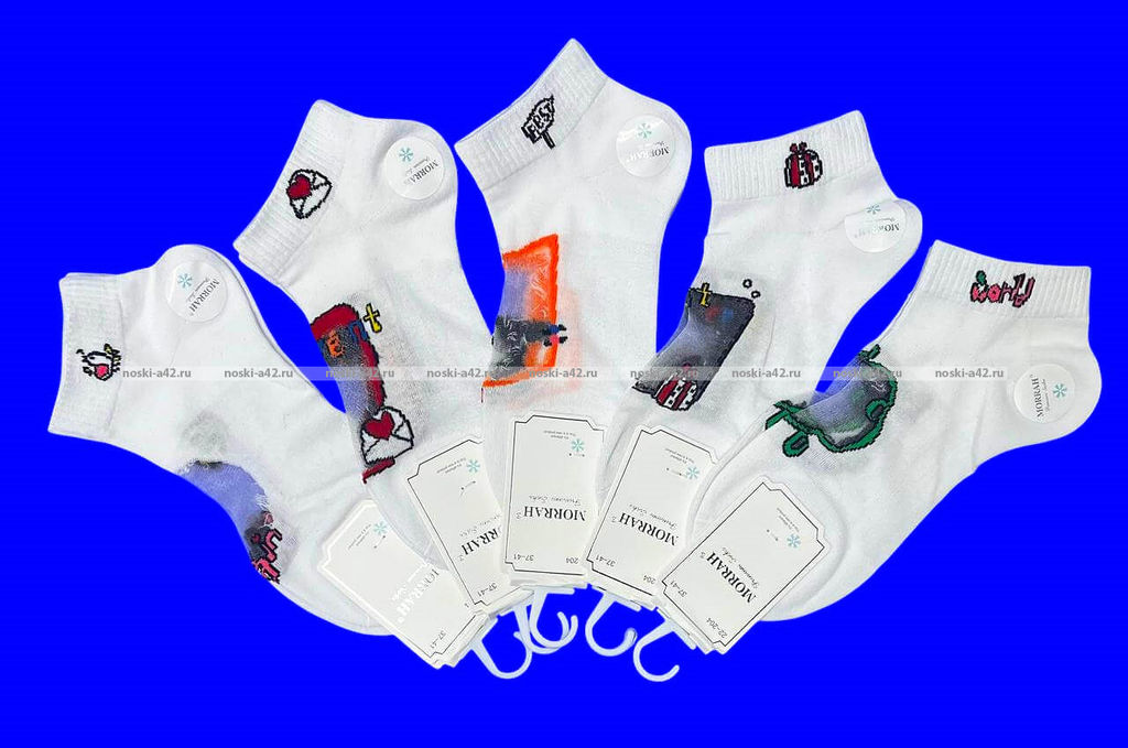 Цена за 10 пар. MORRAH носки женские укороченные хлопок + капрон арт. 22-204