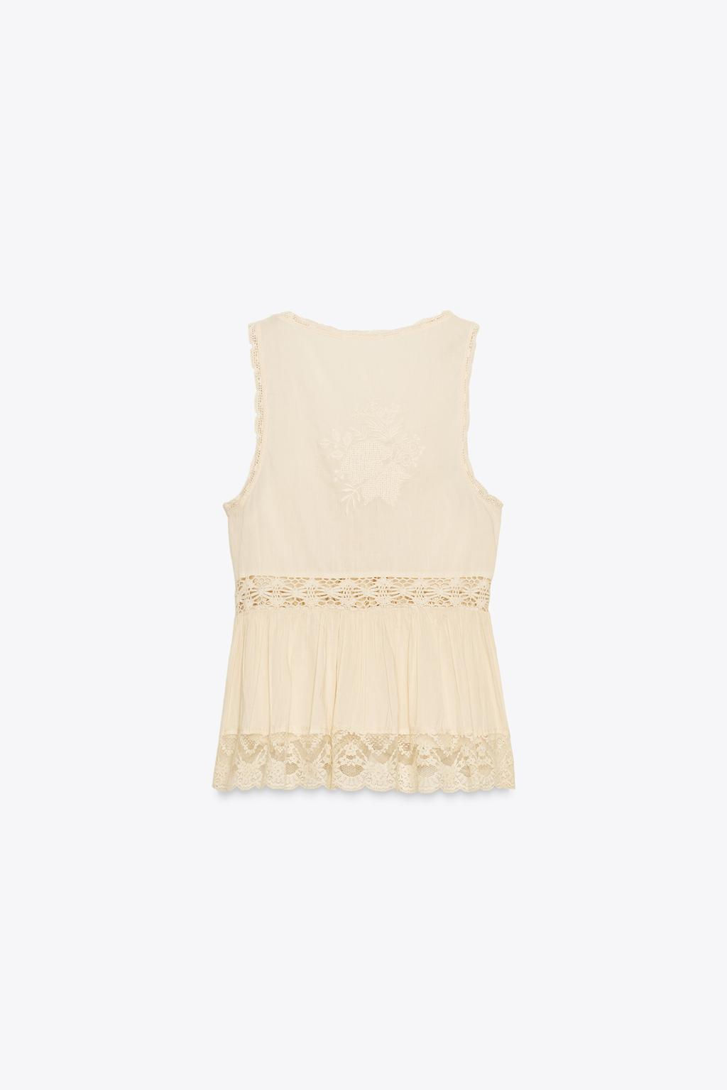 ZW COLLECTION EMBROIDERED ROMANTIC TOP - Zara фото 6