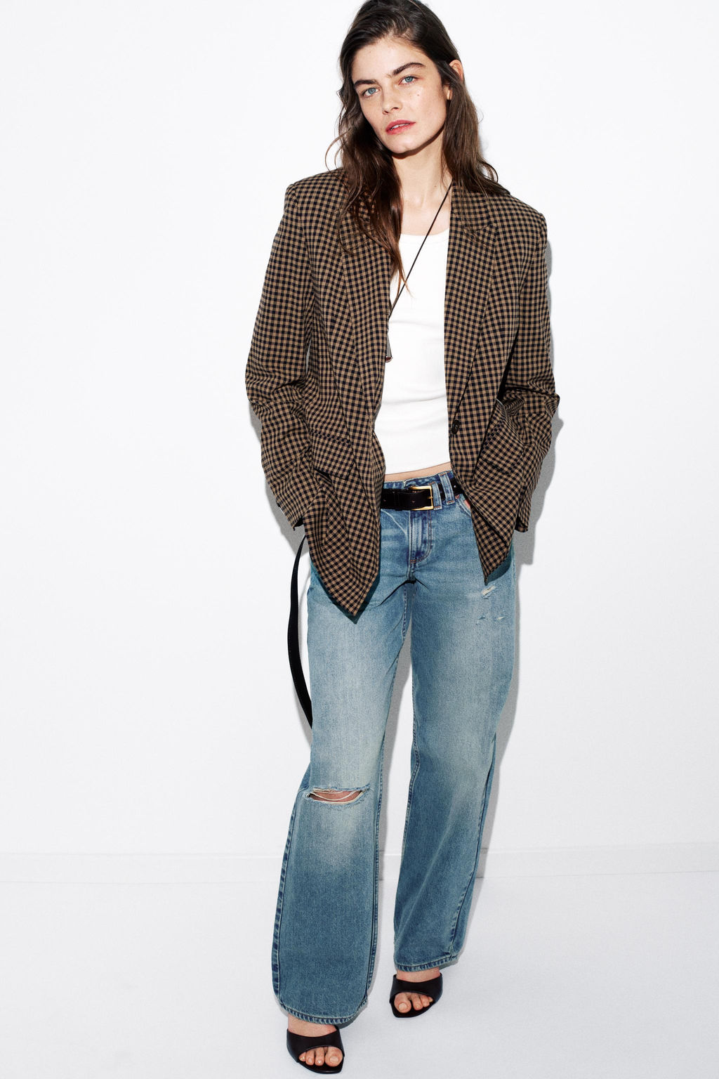 JEANS Z1975 STRAIGHT LOW-RISE RIPPED - Zara фото 23