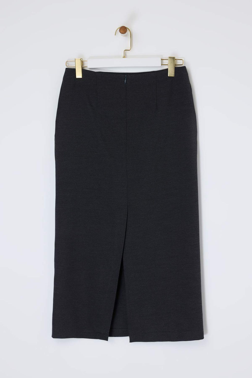 Antrasit Arkadan Y?rtmacl? Dokuma Midi Kalem Etek TWOSS26ET00051 - Trendyolmilla фото 6