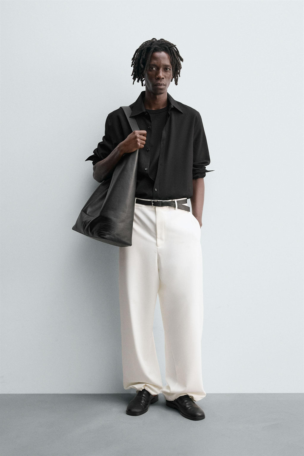 TEXTURED RELAXED FIT TROUSERS