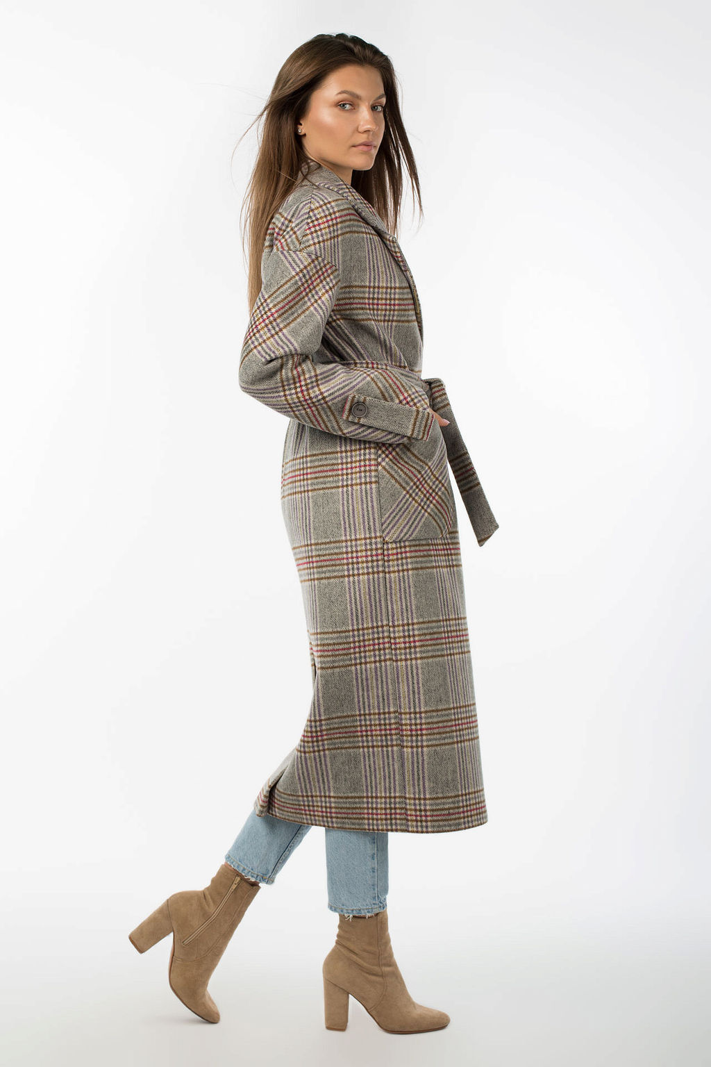 01-10635 Пальто женское демисезонное (пояс)