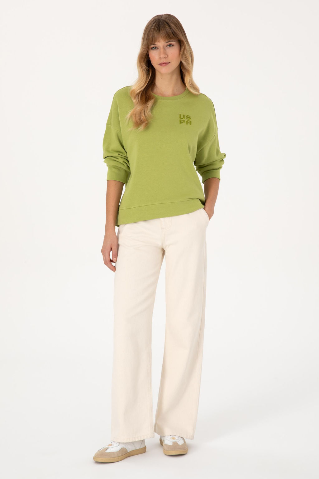 Kad_n F_st_k Ye_ili Bisiklet Yaka Basic Sweatsh_rt