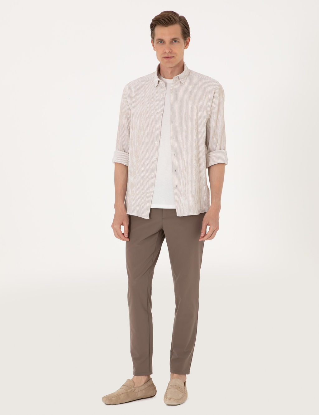 Bej Regular Fit Uzun Kollu G_mlek - Pierre cardin фото 4