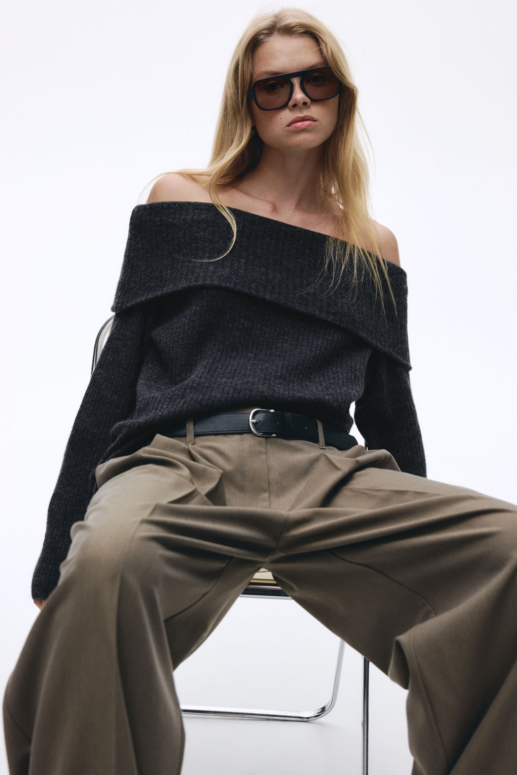 Jersey off-the-shoulder - H&m фото 7
