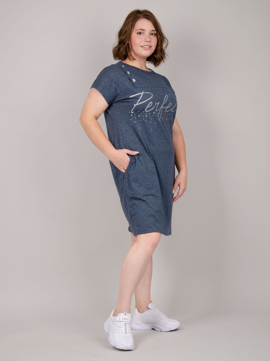 Туника "Аврора" синяя, трикотаж