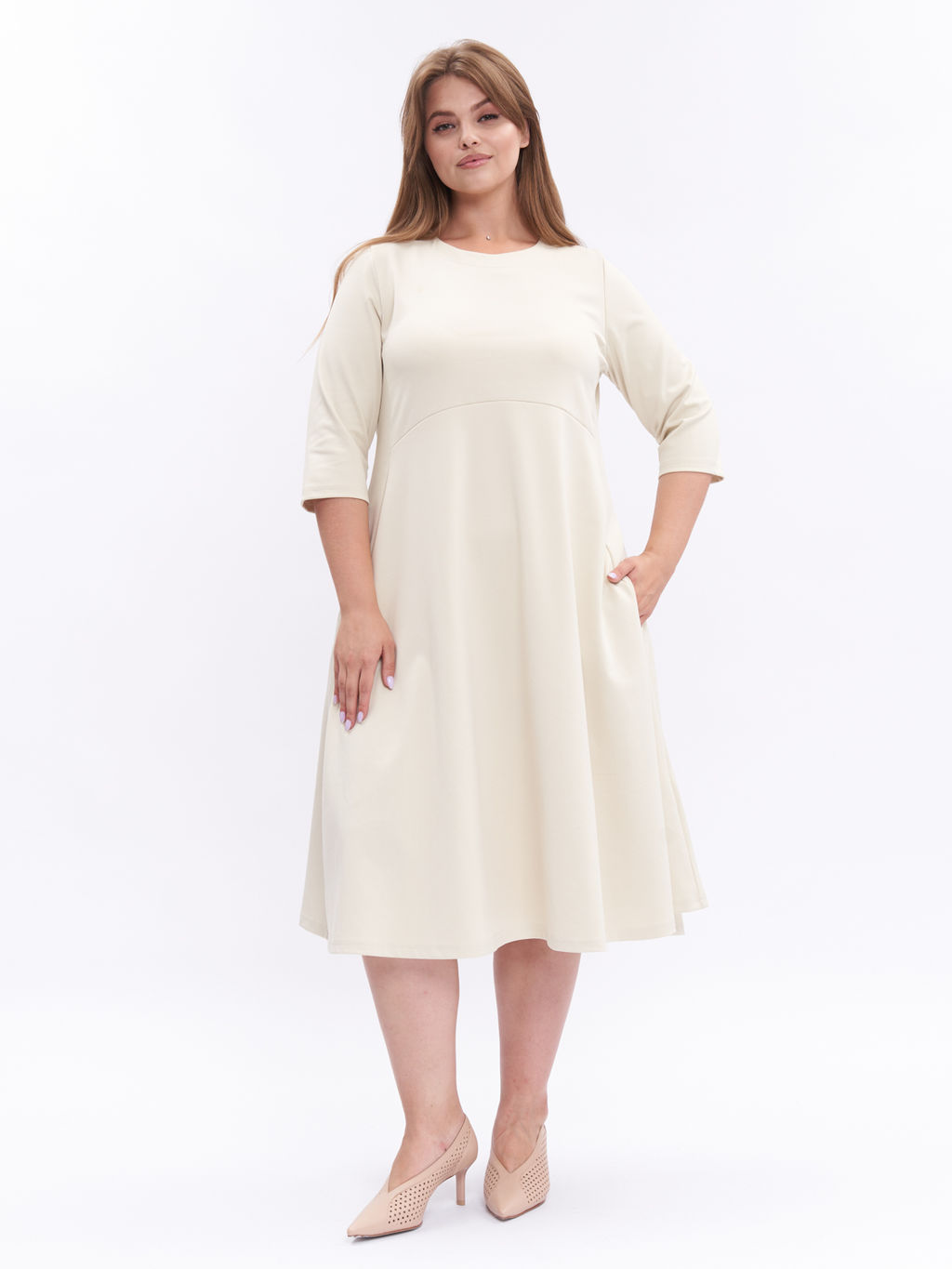 Платье из плотного трикотажа PP34306WHT04 - Артесса фото 3