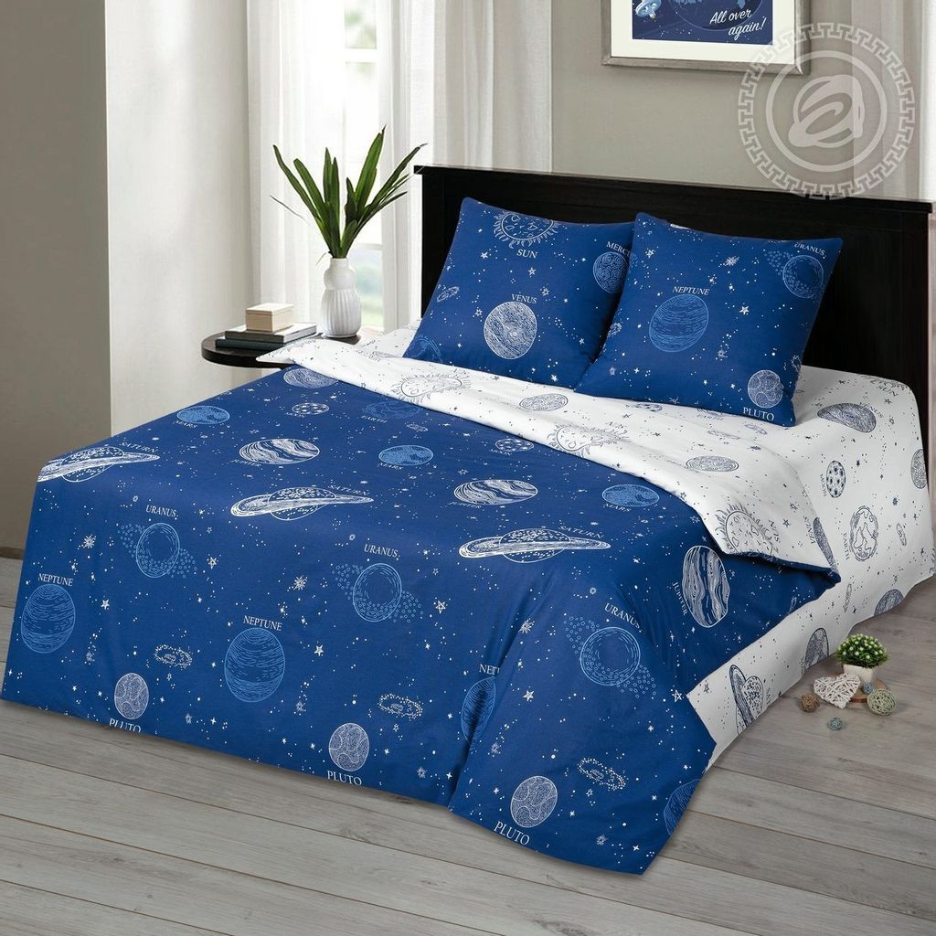 Постельное белье - Бязь Гравитация (АД) 2-спальный с Евро простыней (молния) - Luteks фото 2