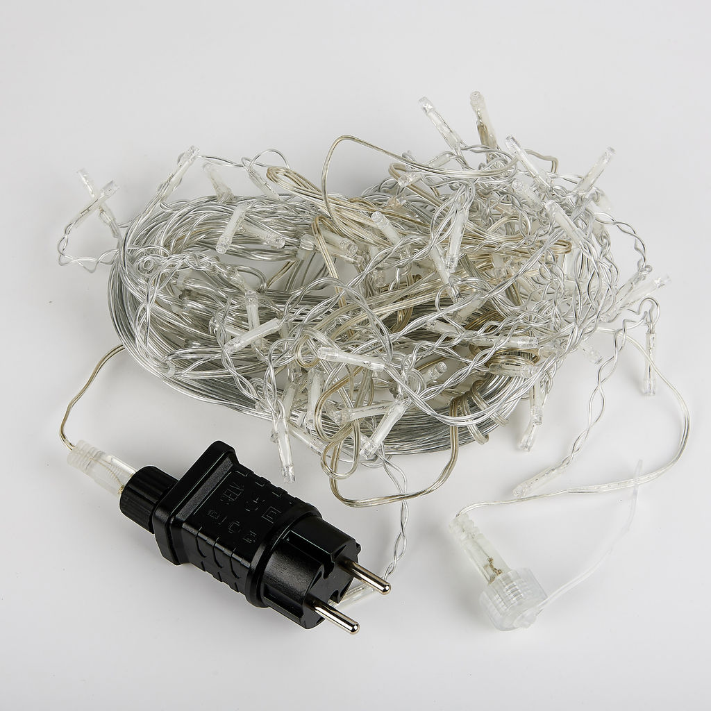 ULD-B6006-080/STK WARM WHITE IP44 Бахрома светодиодная со статическим свечением, 6м. Соединяемая. 80 светодиодов. Теплый белый свет. Провод прозрачный. ТМ Uniel