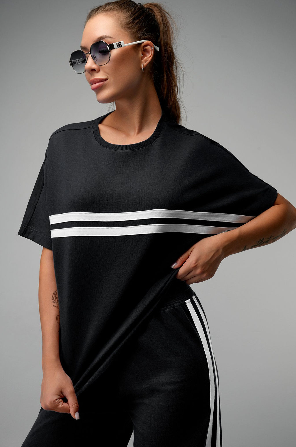 Женский костюм оверсайз из футера двухнитки Happyfox  фото 6