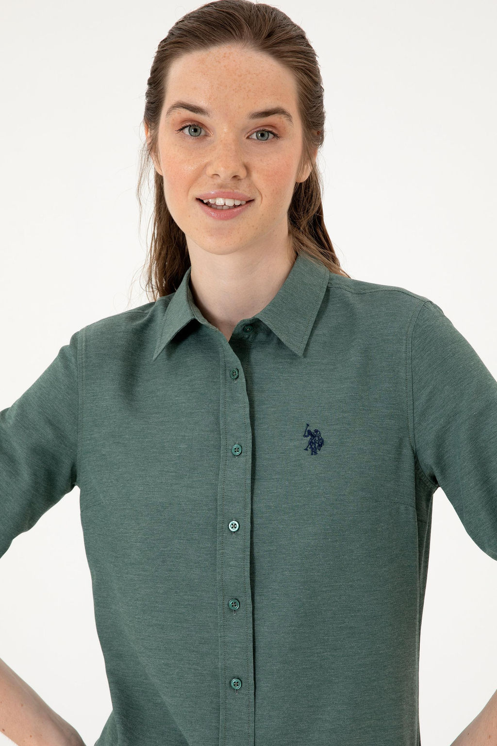 Kad_n Koyu Ye_il Uzun Kollu Basic G_mlek Sepette S_rpriz _ndirim - U.s. polo assn фото 2