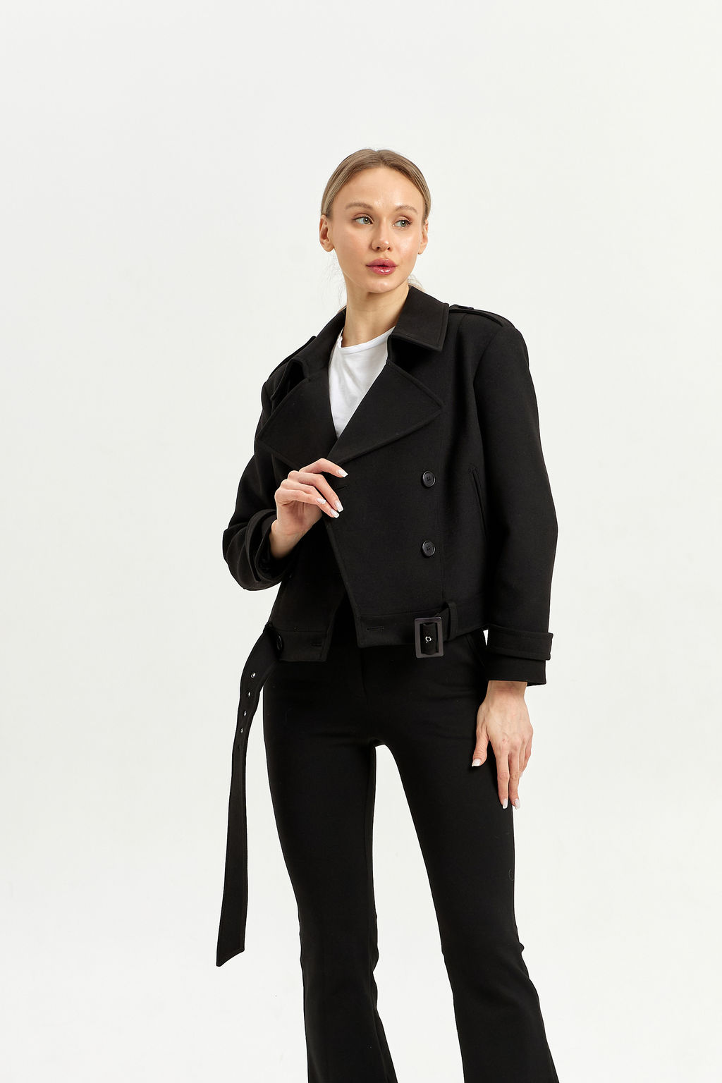 Полупальто женское демисезонное 25999 (пепельный/ёлочка) - Kankan фото 50