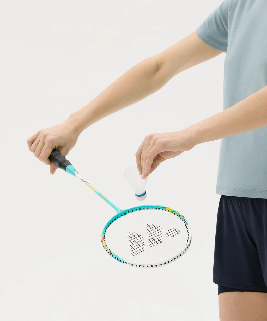 Набор для бадминтона Wish Firestar 780 (2 ракетки + 2 волана), голубой/фиолетовый  фото 11