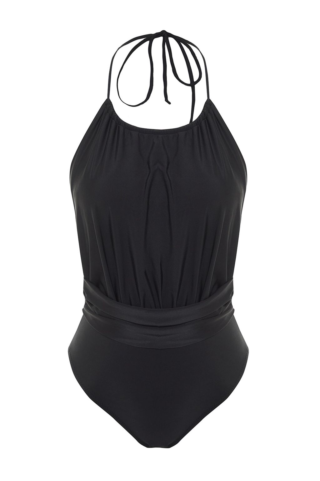 Siyah Halter Yaka Buzgulu High Leg Mayo TBESS23MA00026