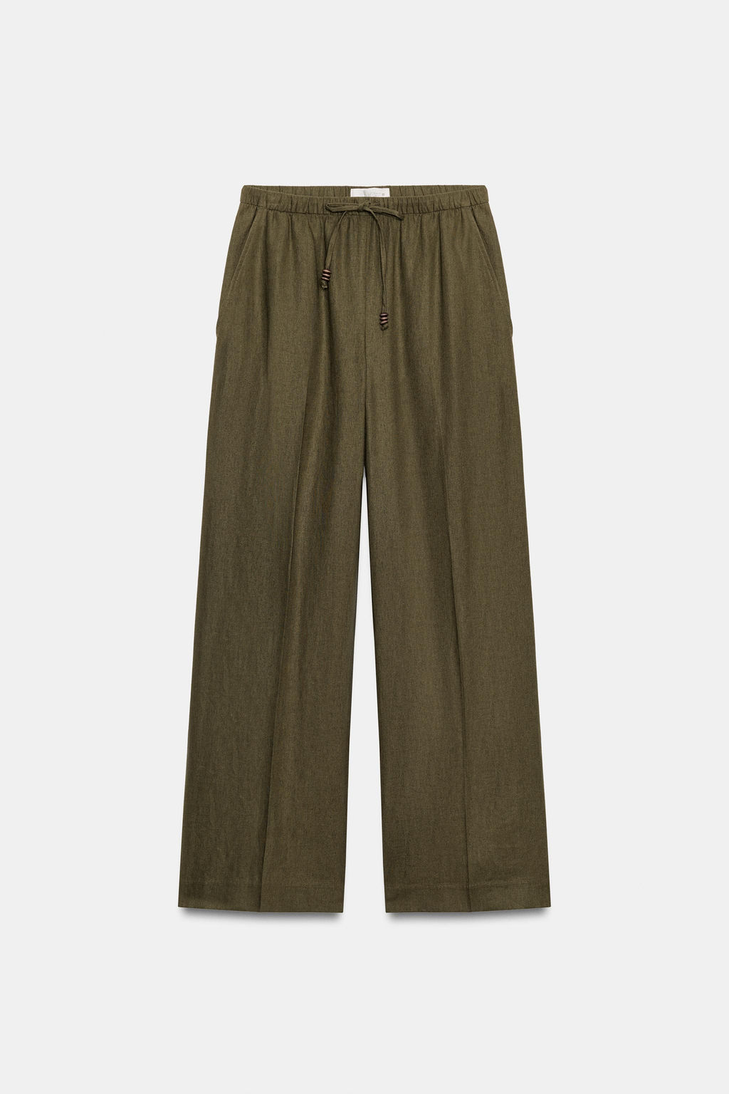 PANTAL?N RECTO CON LINO / Khaki - Zara фото 7