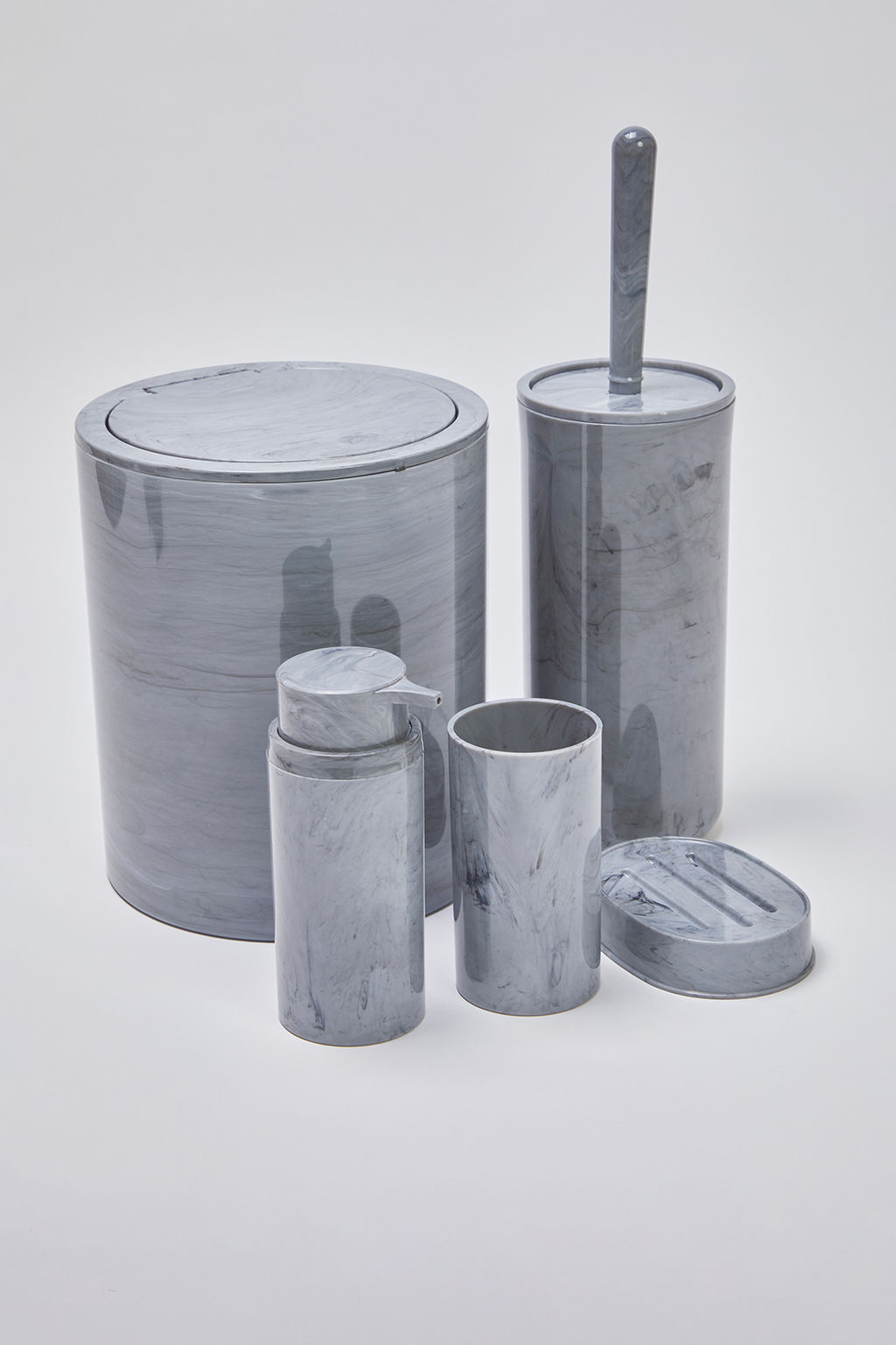 Trendyolmilla Home 5li Plastik Mermer Desen Gorunumlu Banyo Seti TPHSS25BST00006  фото 2