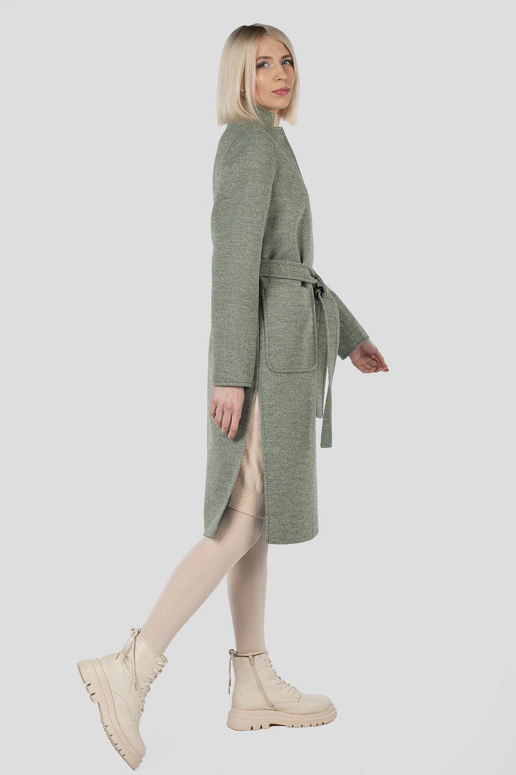 Пальто женское демисезонное (пояс) - El podio фото 6