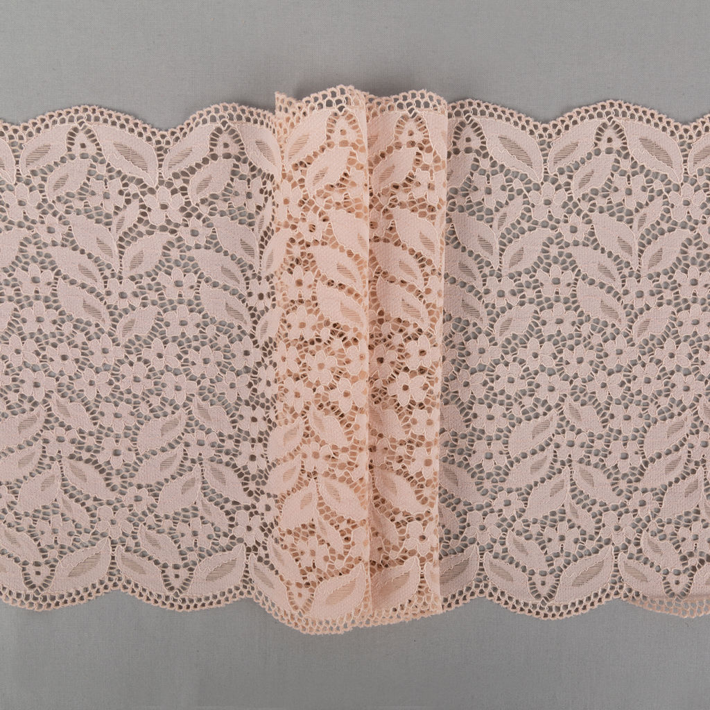 Кружево BLITZ эластичное 220 мм BLST-26 на бобине Турция слоновая кость(пудра)