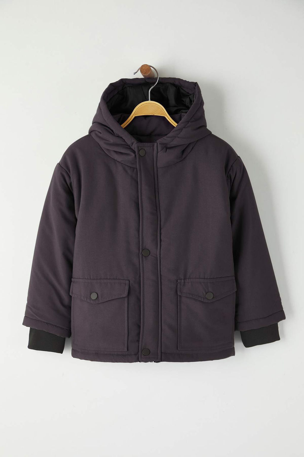 Haki Duz Kapusonlu Regular Erkek Cocuk Mont TKDAW26MO00012 - Trendyolmilla фото 9