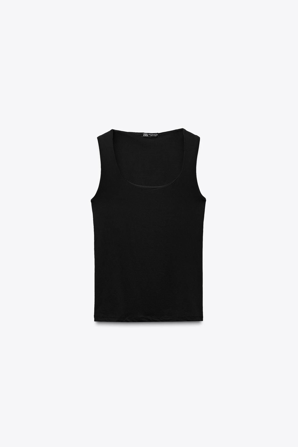 POLYAMIDE TOP WITH WIDE STRAPS - Zara фото 19