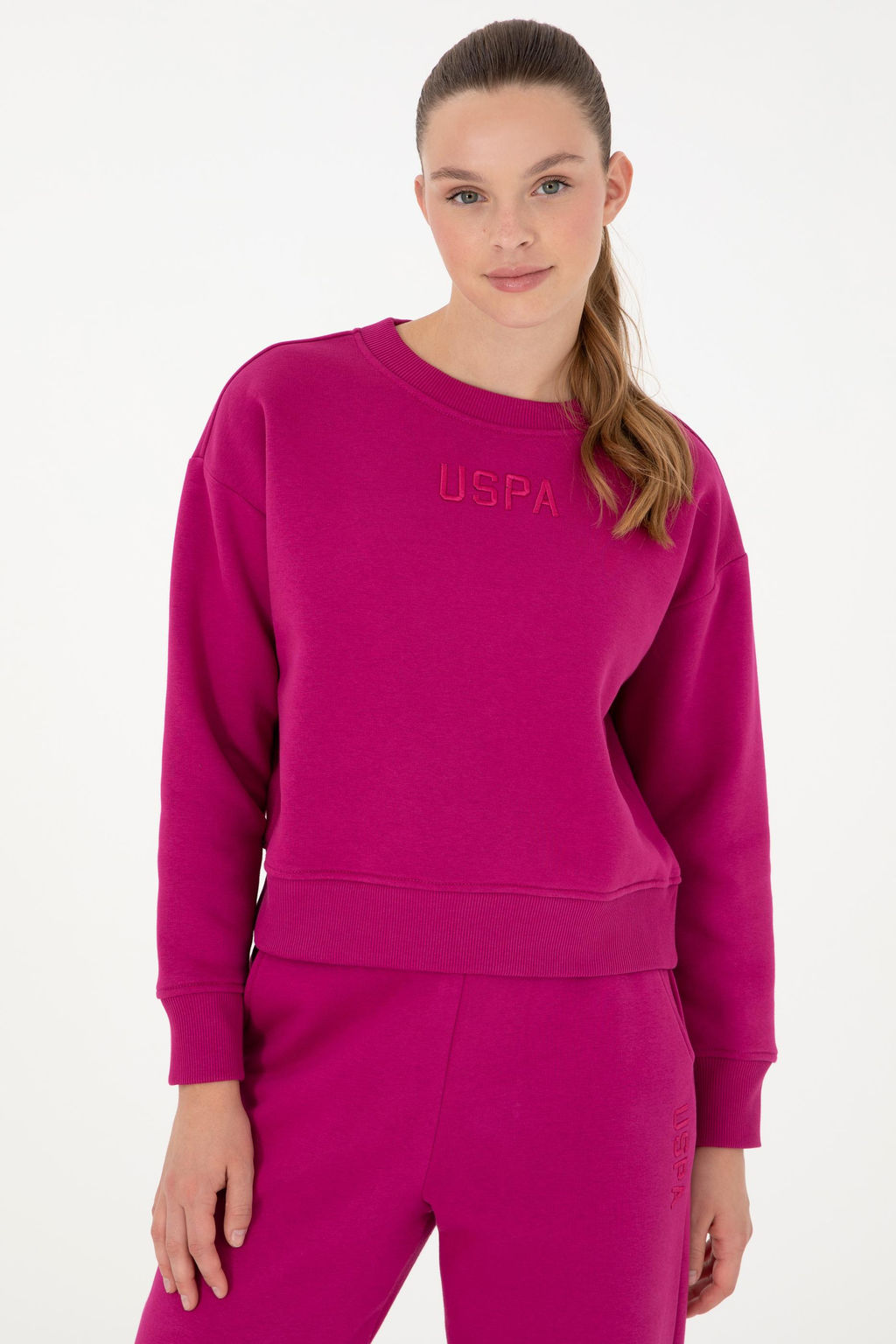 Женский свитшот цвета фуксии - U.s. polo assn фото 3