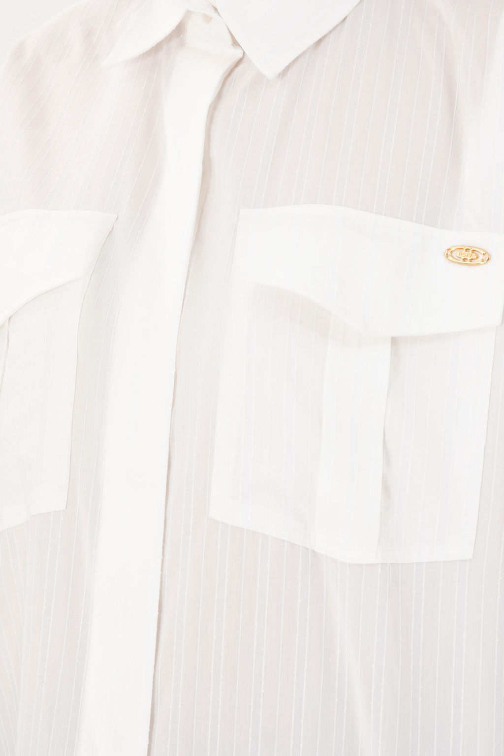 Женская рубашка с длинным рукавом цвета экрю - U.s. polo assn фото 7