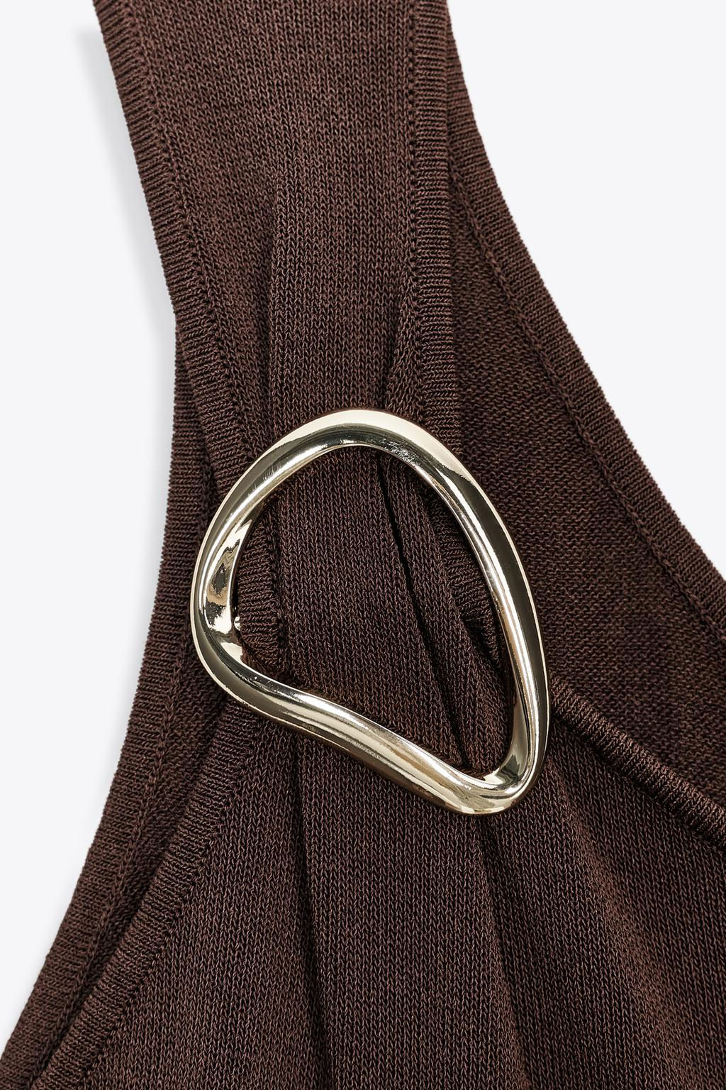 ASYMMETRIC KNIT MIDI DRESS WITH TRIM - Zara фото 7