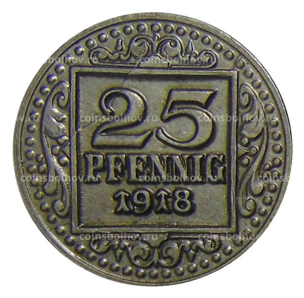 Монета 25 пфеннигов 1918 года Германия  Нотгельд Мюнстер
