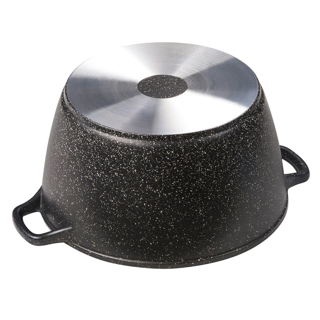 Кастрюля с антипригарным покрытием 5л, д26см Гранит, h13см, s0,4см, литые ручки, стеклянная крышка с пароотводом, подарочная упаковка (Россия) - Домашняя мода фото 4