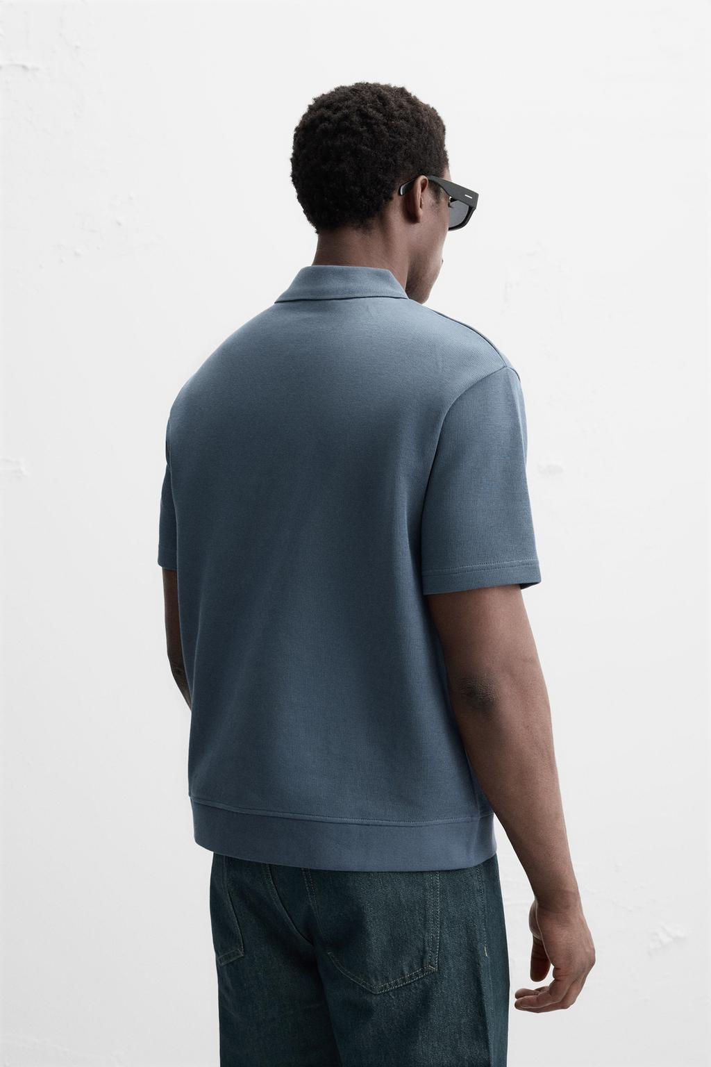INTERLOCK TEXTURED POLO SHIRT - Zara фото 3