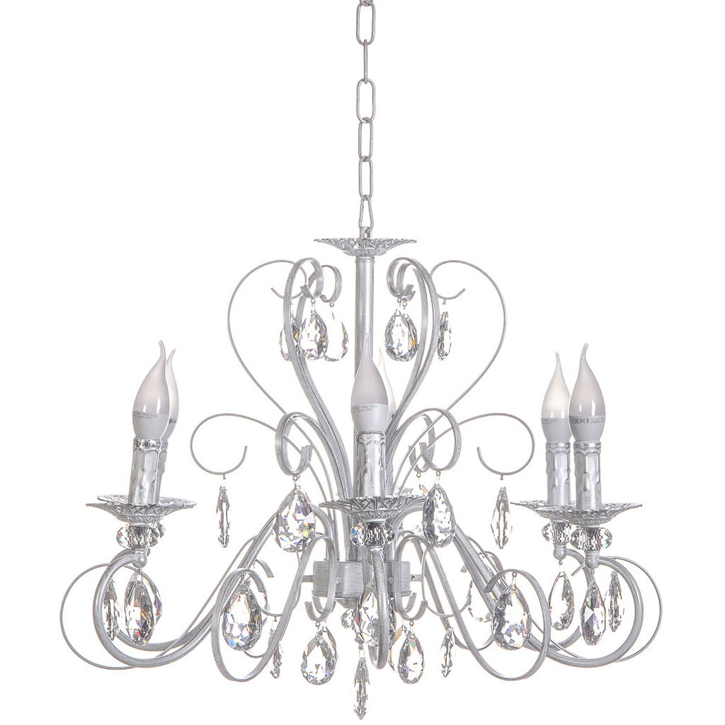 Люстра подвесная в стиле барокко "Arte" 6*40Вт Е14 29-P8525/WH белый мрамор