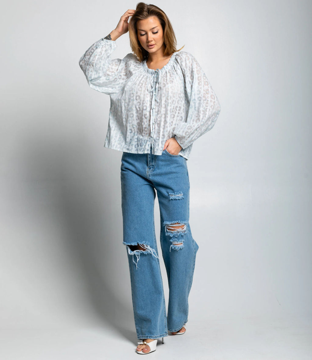 Блуза #КТ197 (1), ментоловый