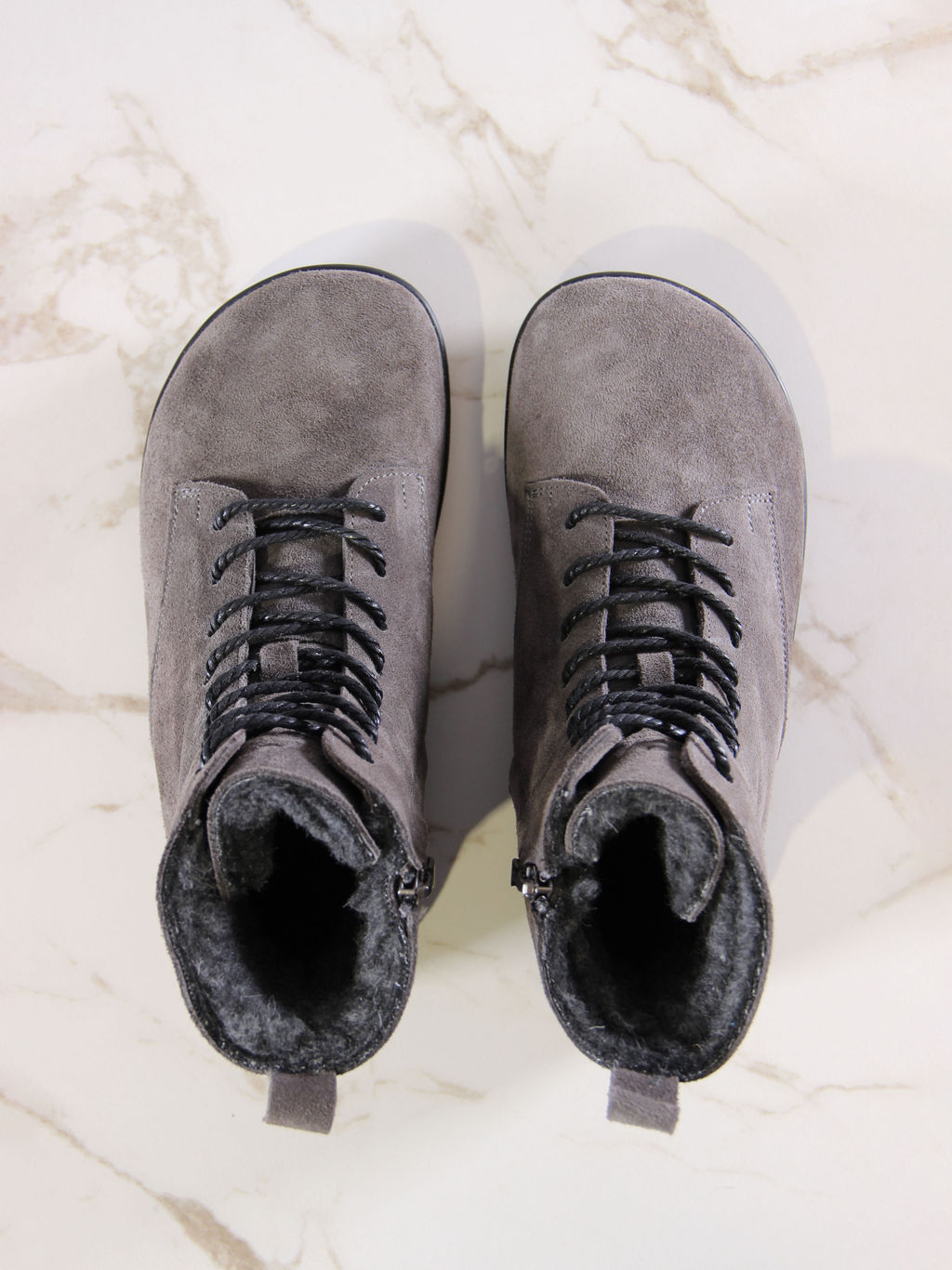 Босоногие ботинки 351.NATAbl.Серый замок замша/байка