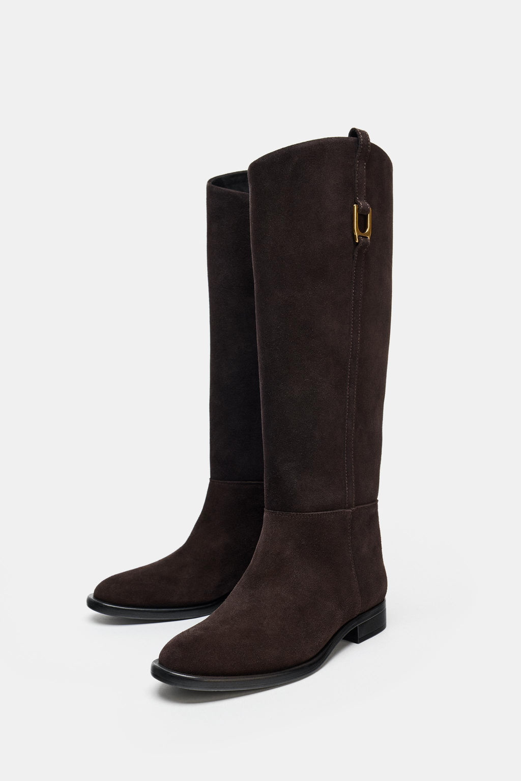 FLAT SUEDE RIDING BOOTS - Zara фото 3