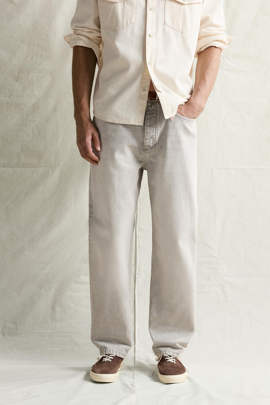 JEANS STRAIGHT ANKLE FIT / Gris claro - Zara фото 2