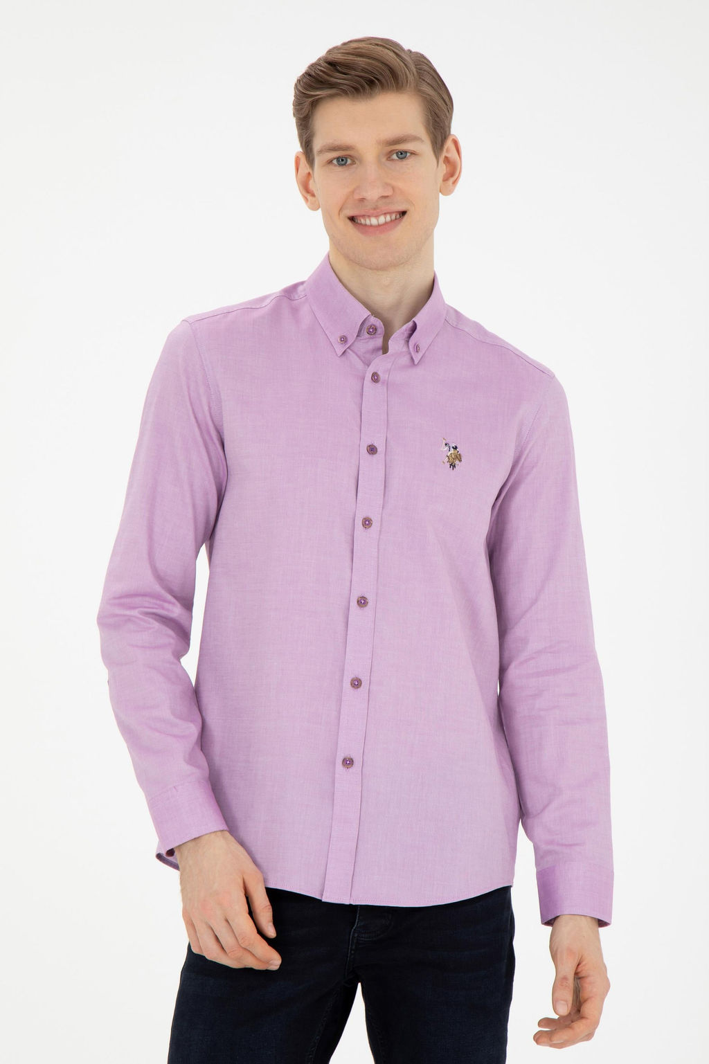 Erkek Violet Uzun Kollu Basic G_mlek