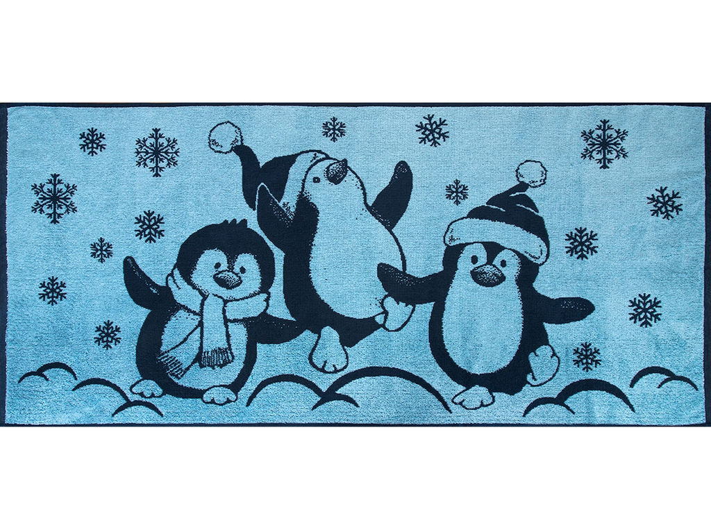 Полотенце махровое 6с102.411ж1 Пингвины(джинс) 67х150см