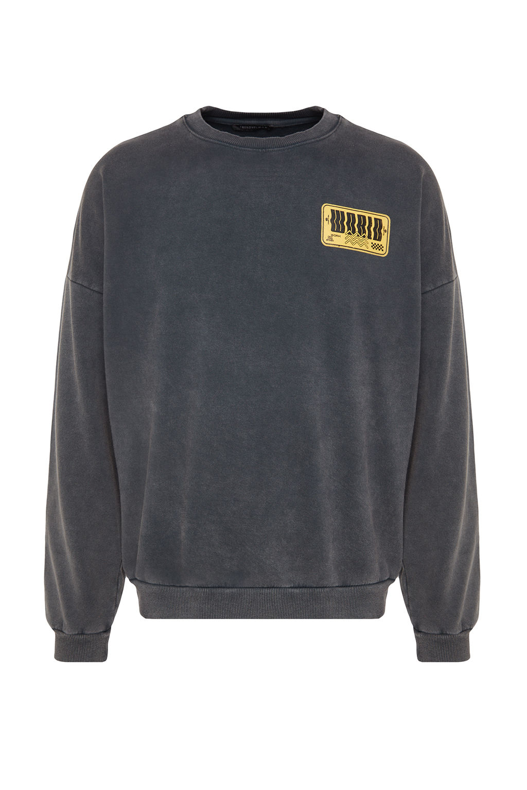 TRENDYOL MAN Antrasit %100 Pamuk Oversize/Genis Kesim Eskitme/Soluk Efektli Sweatshirt TMNAW24SW00080 - Trendyolmilla фото 11