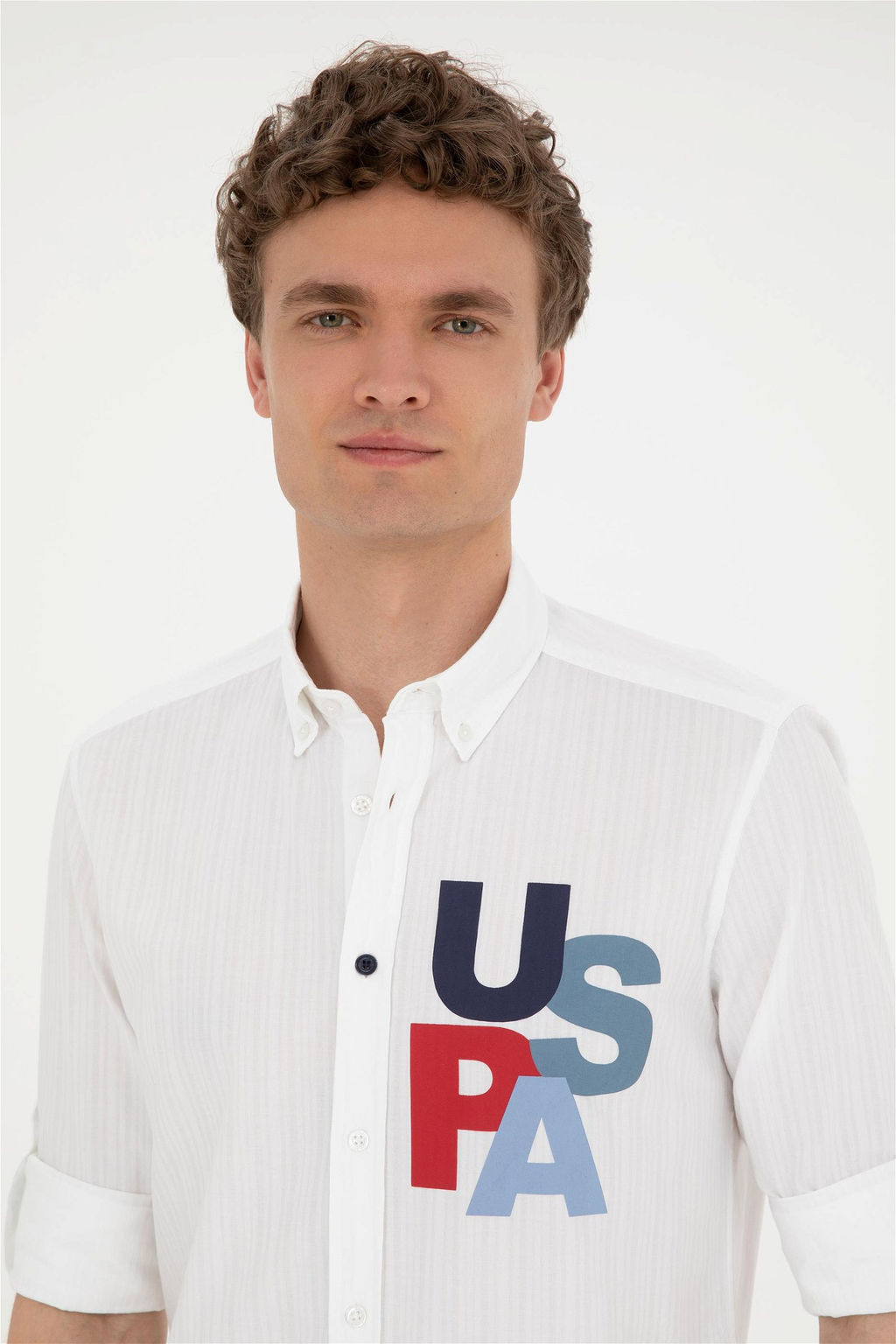 Мужская белая рубашка с длинным рукавом Неожиданная скидка в корзине - U.s. polo assn фото 2