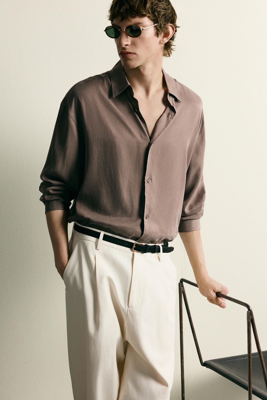CAMISA FLUIDA RELAXED FIT / Gris topo - Zara фото 5