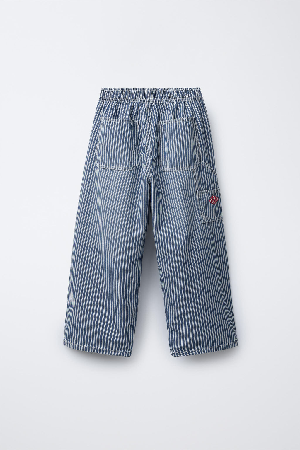 STRIPED BALLOON DENIM TROUSERS - Zara фото 2