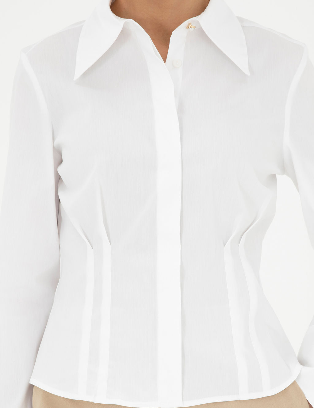 Beyaz Slim Fit Uzun Kollu G_mlek