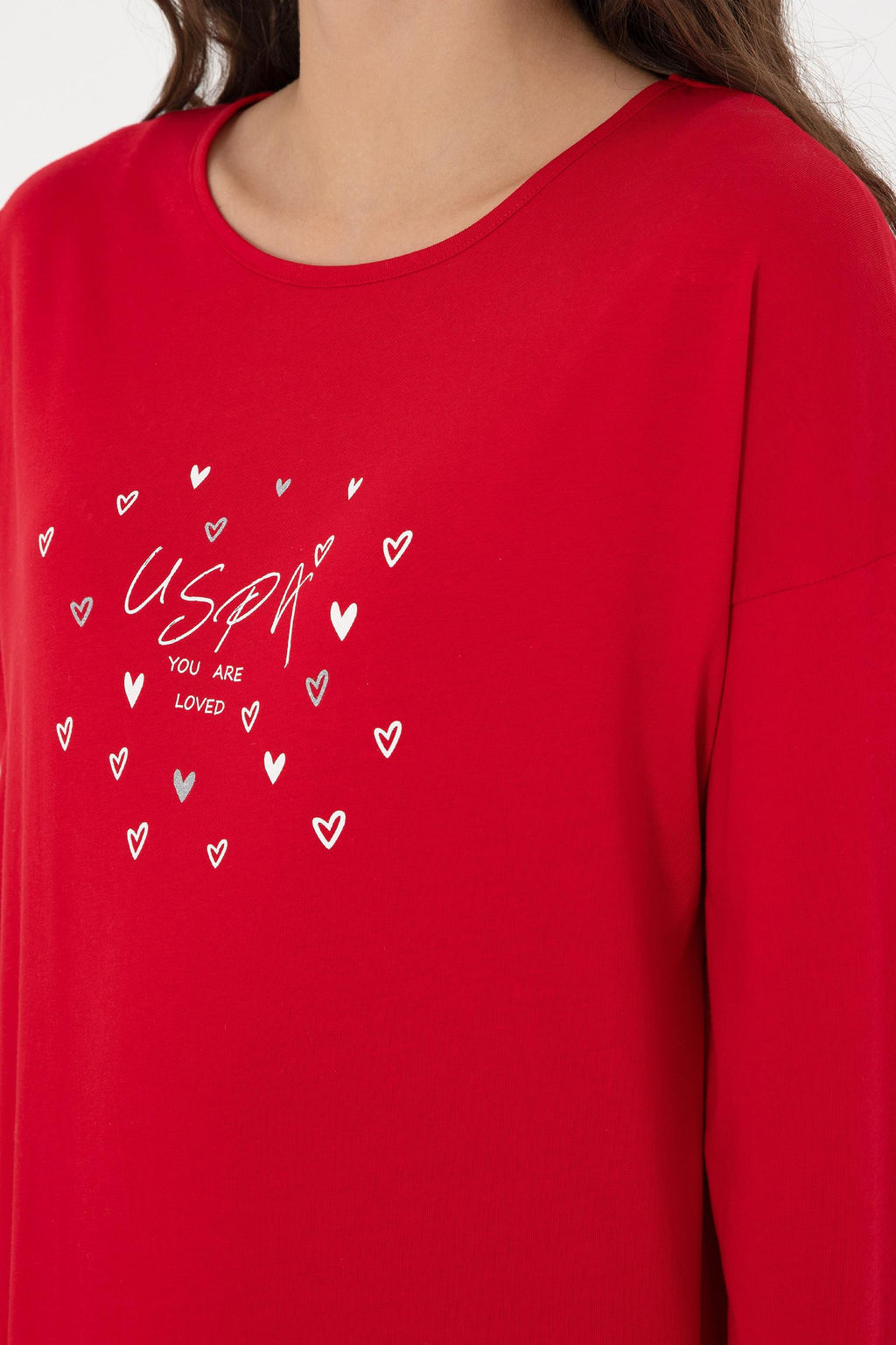 Женский красный пижамный комплект Неожиданная скидка в корзине - U.s. polo assn фото 6