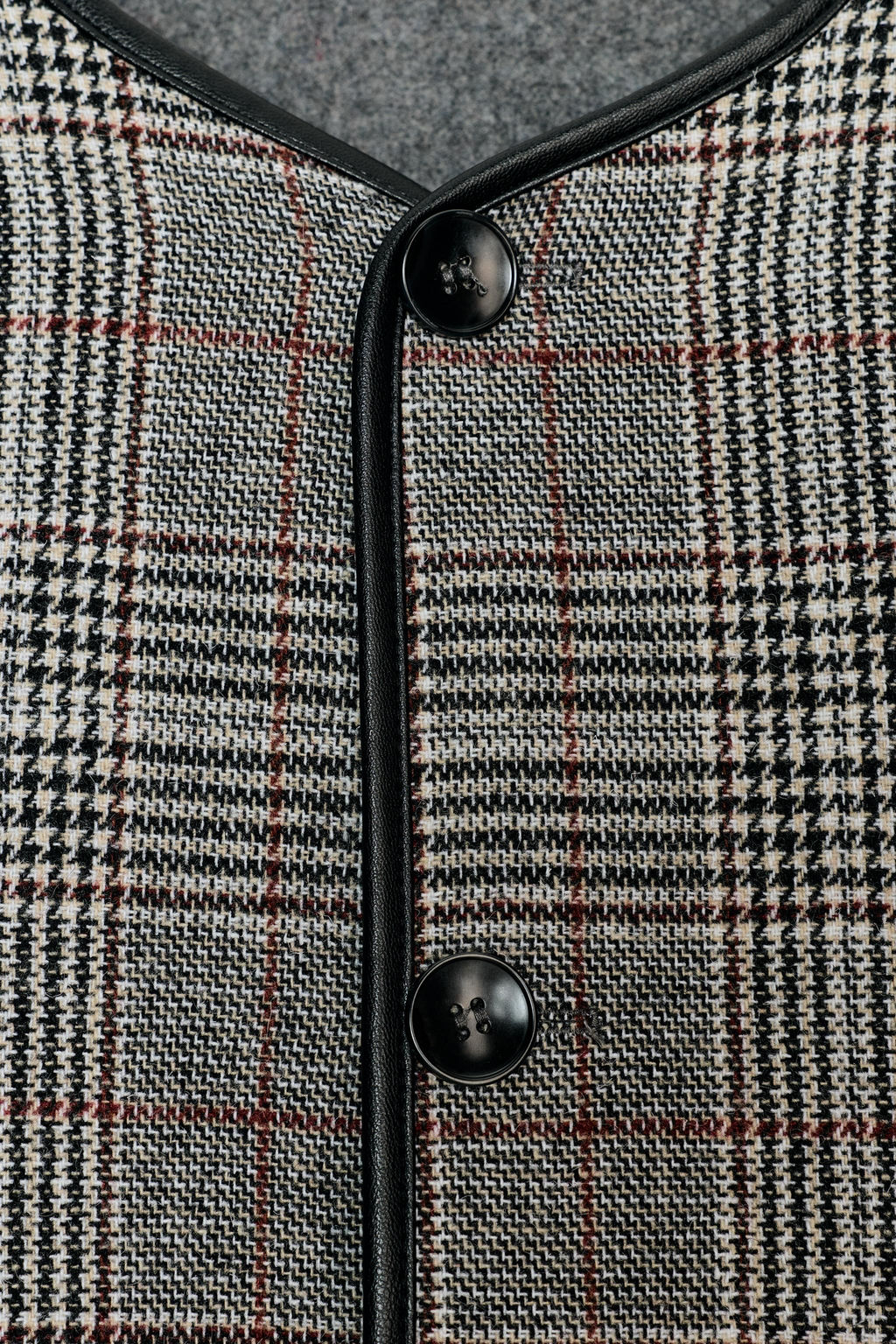 REVERSIBLE JACKET WITH FAUX LEATHER TRIMS